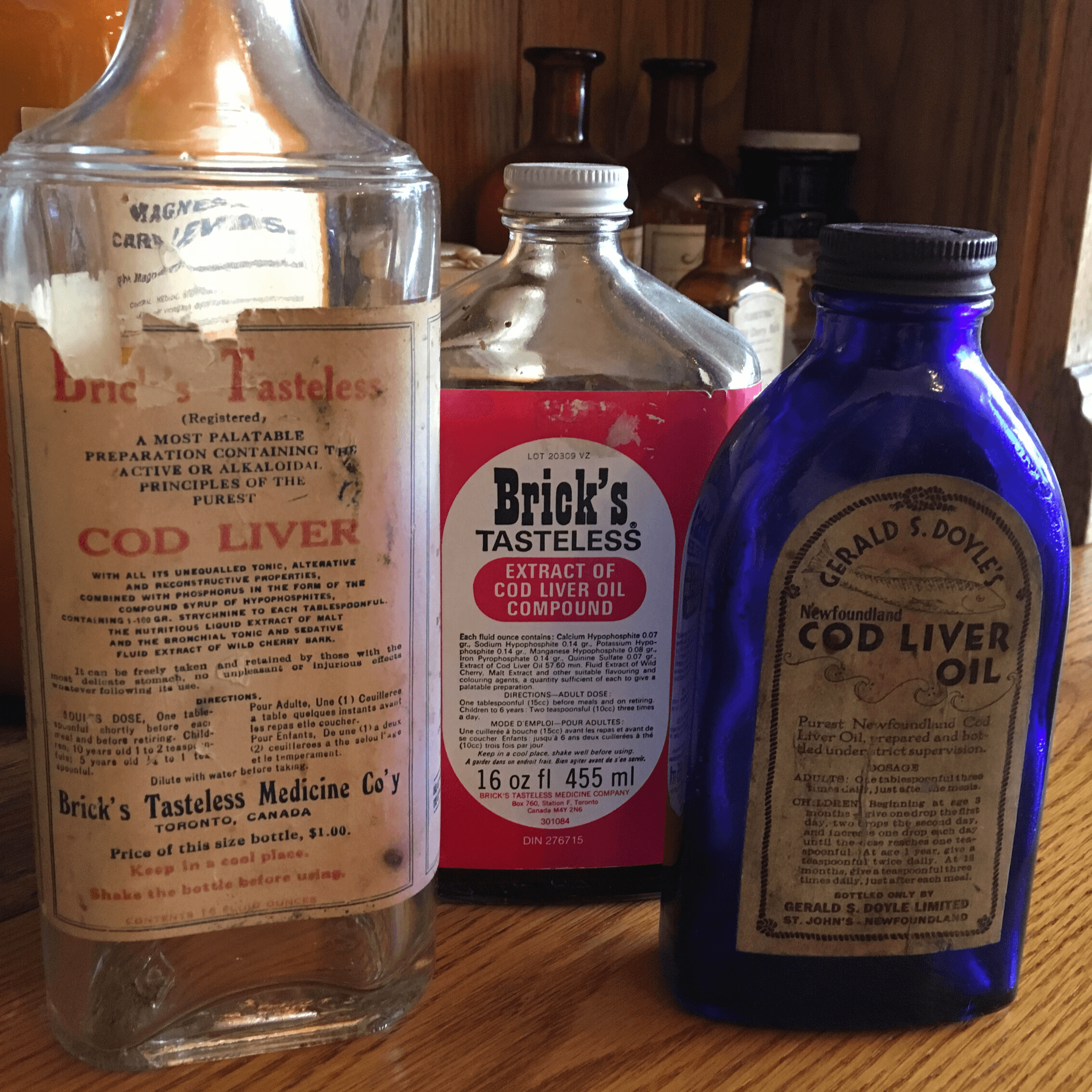 3 branded bottles of cod liver oil