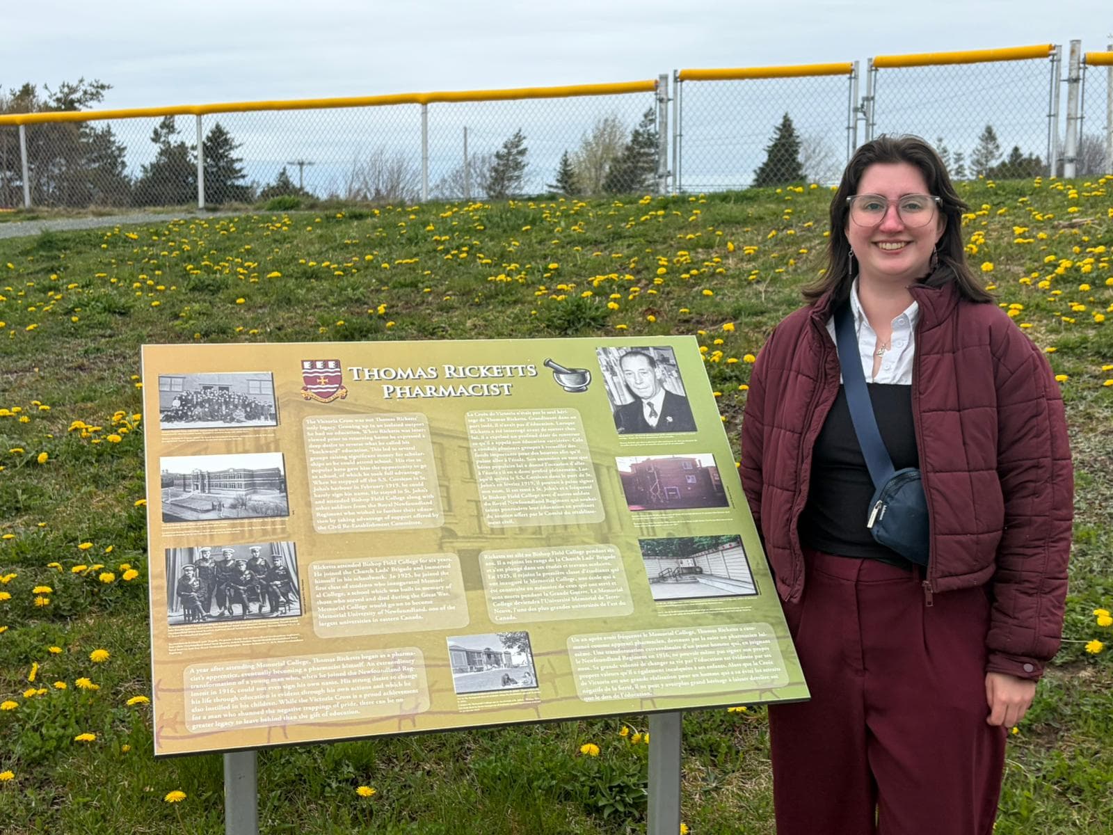 Interpretive plaque at Memorial Park